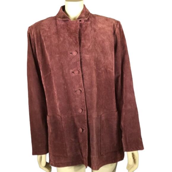 Vintage-Iconic Stan Herman-Suede Leather pink Washable Jacket size XL - Picture 3 of 12